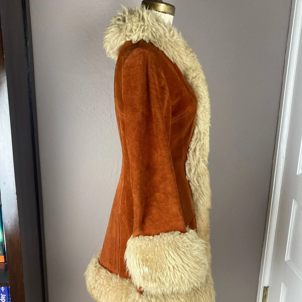1960s / 1970s Gastown Suede and Shearling Penny Lane Coat - S/M - Picture 6 of 16
